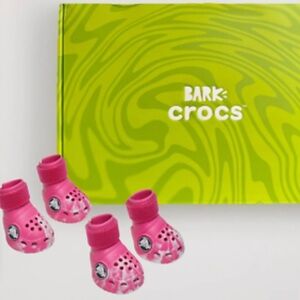 Crocs Dog Boots Dragon Fruit Sz. Large - AUTHENTIC Bark Box.